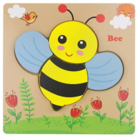 Drewniana Układanka Edukacyjna Puzzle - pszczółka